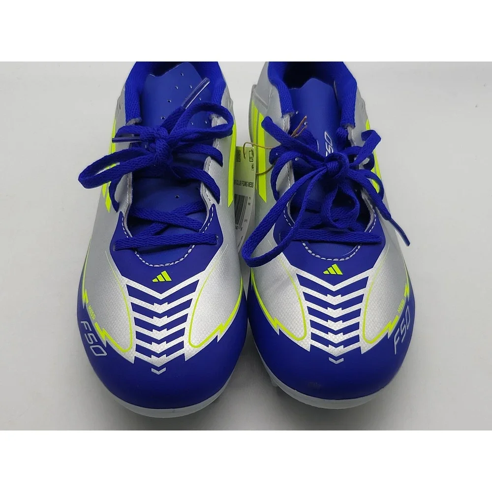 Adidas F50 Club FG/MG Messi Mens Size 9 Silver Blue Soccer Cleats IH0916‎